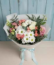 Букет цветов из:  Розы, Лизиантусы и Хризантемы в Рамешках