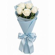 Букет 5 Белых роз Проуд в Рамешках