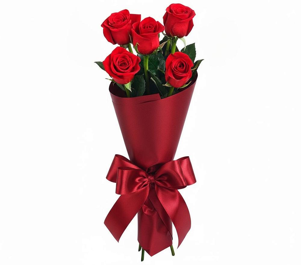Букет 5 Красных роз Эдлесс Лав в Рамешках