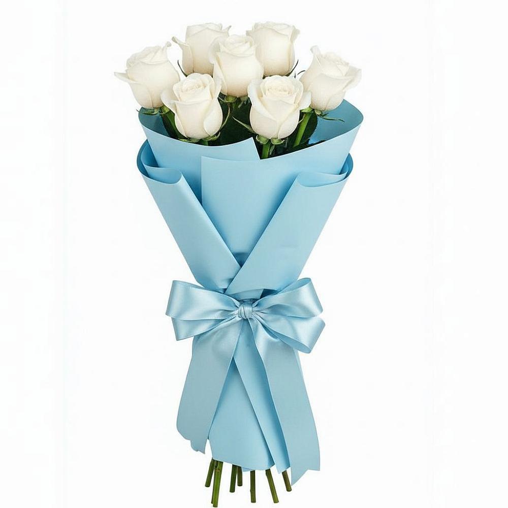 Букет 7 белых роз Проуд в Рамешках