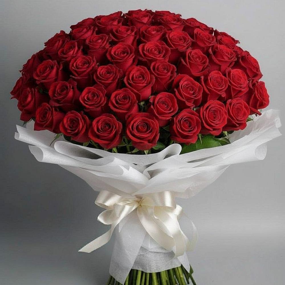 Букет 101 Красная роза Блэк Мэджик в Рамешках