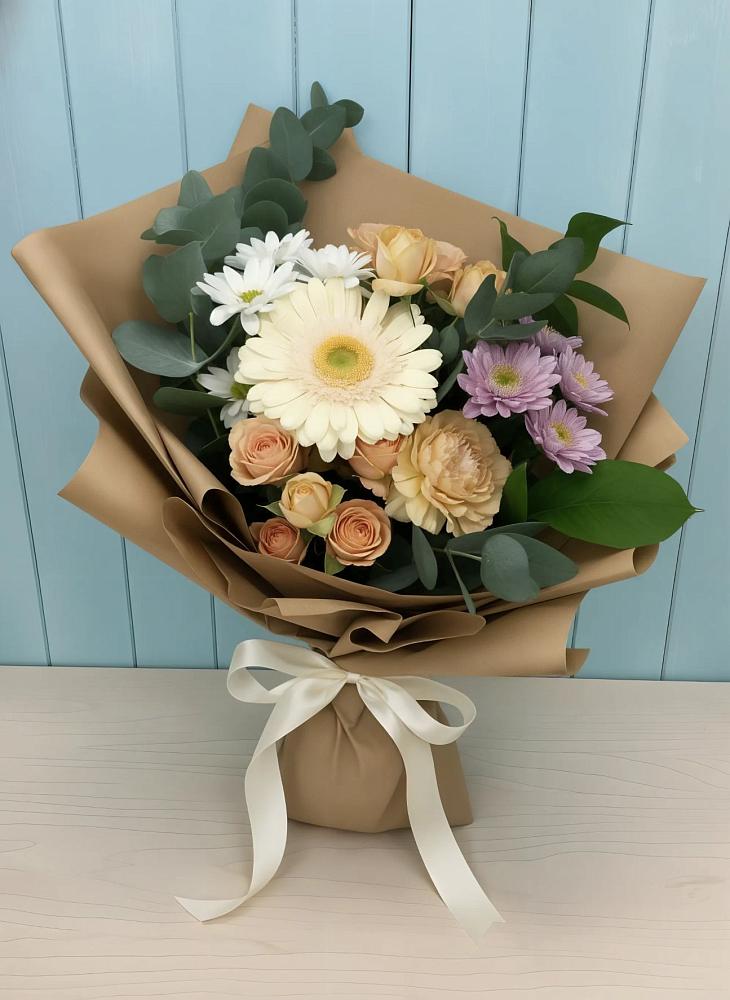 Букет цветов из: Герберы и Хризантемы в Рамешках