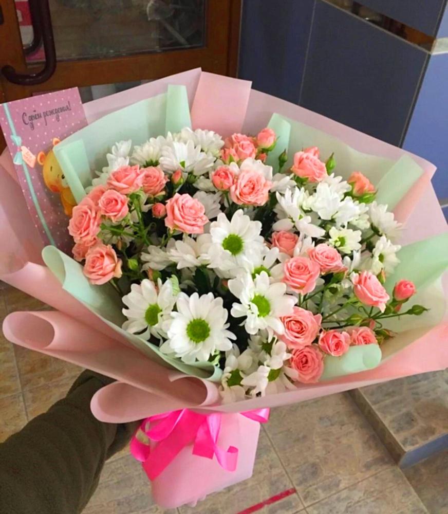 Букет цветов из: Розы и Хризантемы в Рамешках