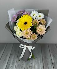 Букет цветов из:  Розы, Герберы и Хризантемы в Рамешках