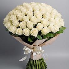 Букет 101 беля роза Белоснежка в Рамешках