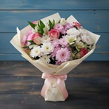 Букет цветов из:  Хризантемы, Альстромерии и Розы в Рамешках