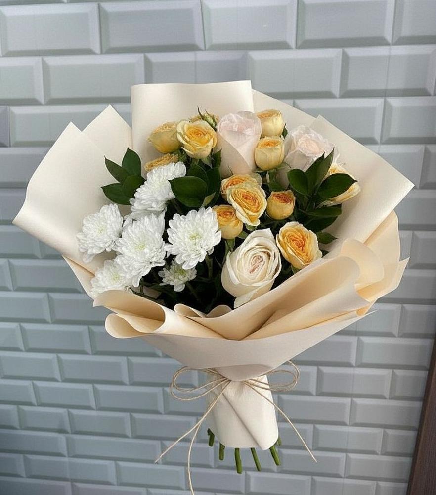 Букет цветов из: Розы и Хризантемы в Рамешках