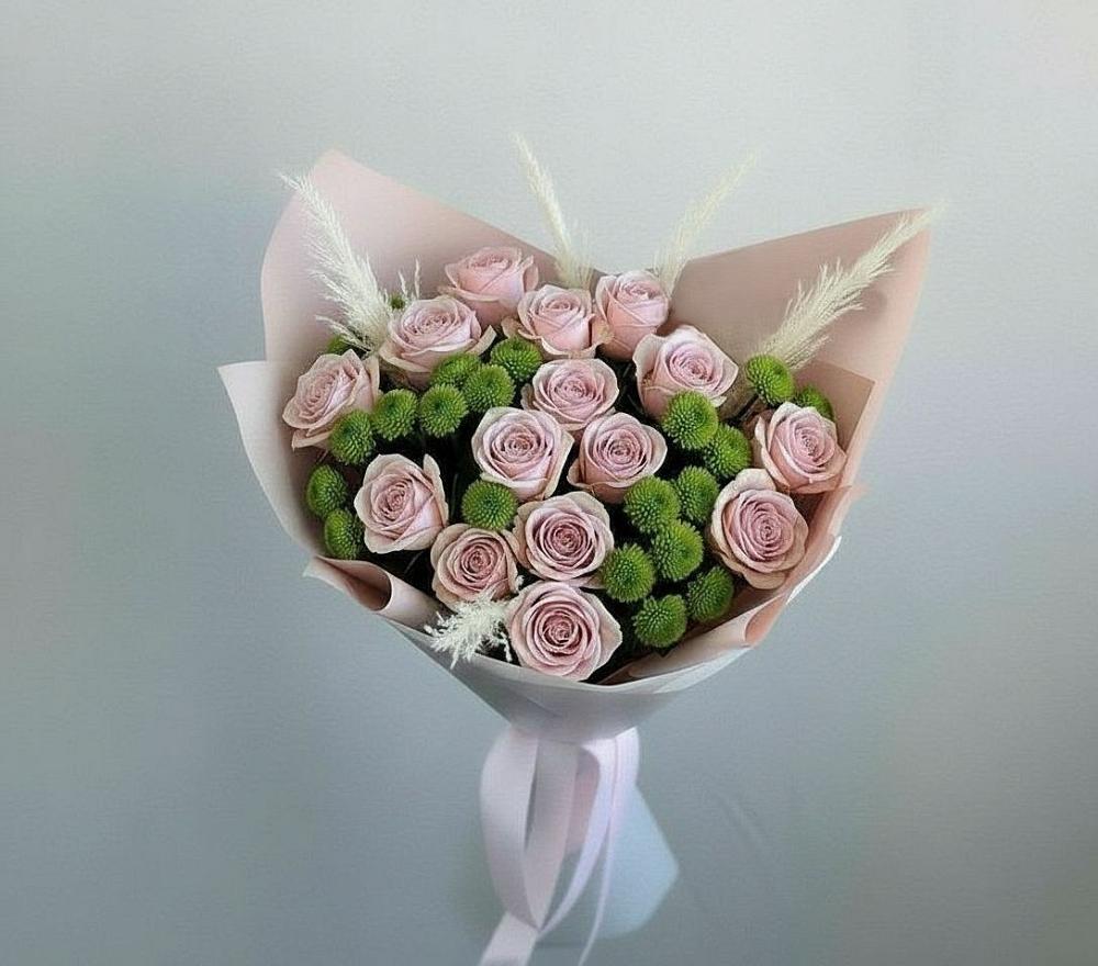 Букет цветов из: Розы и Хризантемы в Рамешках