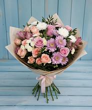 Букет цветов из:  Хризантемы, Розы и Альстромерии в Рамешках