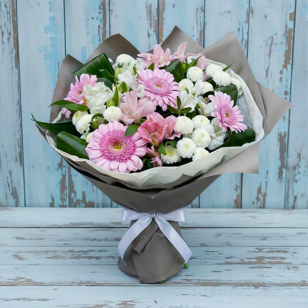 Букет цветов из: Герберы, Альстромерии и Хризантемы в Рамешках