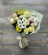 Букет цветов из:  Альстромерии, Розы и Хризантемы #REPLACE_PRED# Рамешках