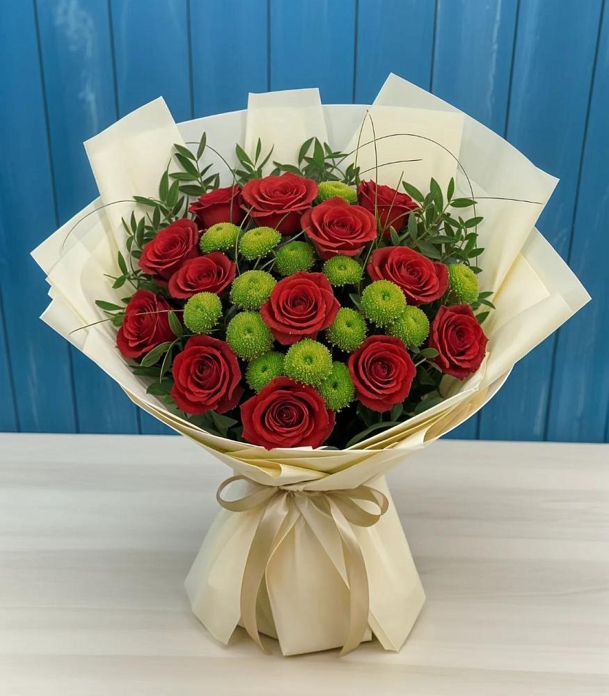 Букет цветов из: Розы и Хризантемы в Рамешках