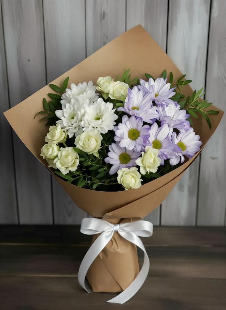 Букет цветов из: Хризантемы и Розы в Рамешках