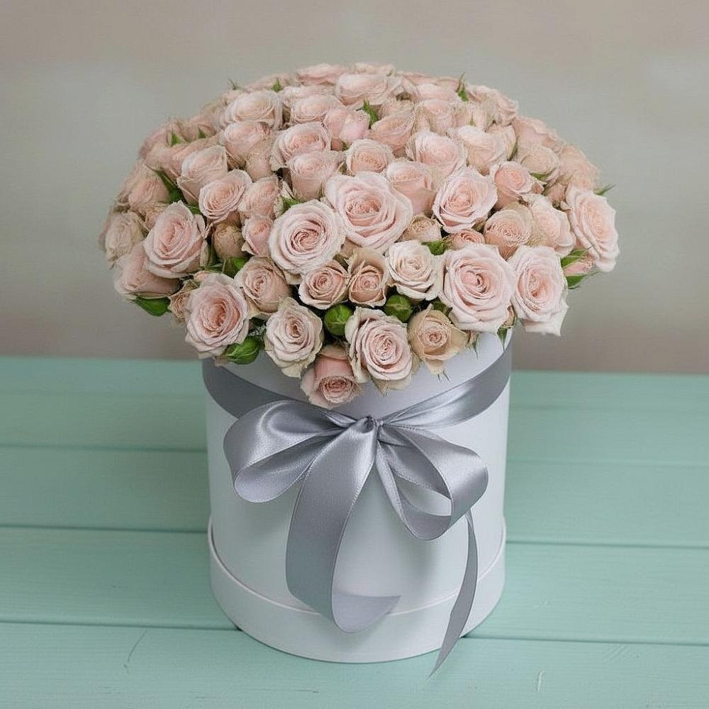 Цветочная композиция из Розы в шляпной коробке в Рамешках