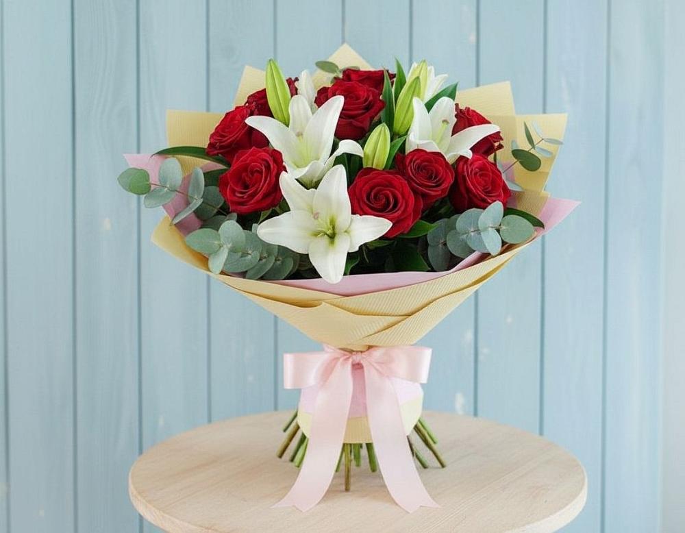 Букет цветов из: Лилии и Розы в Рамешках